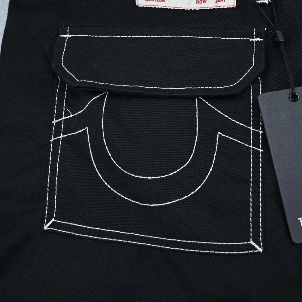 NWT True Religion 36 Black Convertible Cargo Pants Edgy Alternative Streetwear